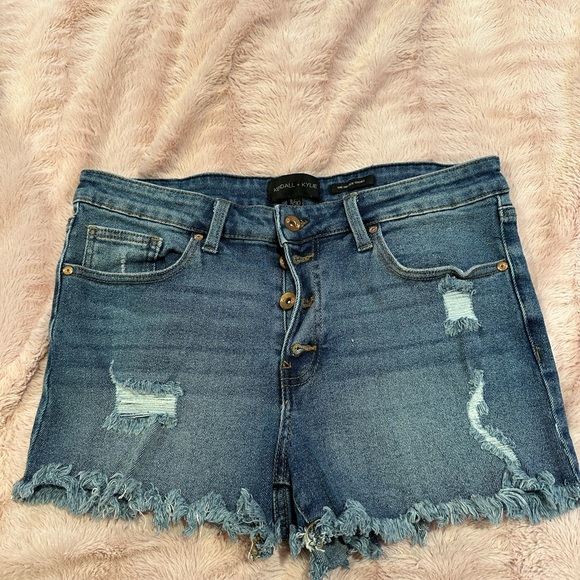 Kendall & Kylie Pants - Kendall & Kylie Blue Distressed Cut-Off Jean Shorts